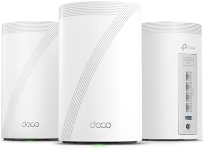 Deco 7 Pro Tri-Band WiFi 7 BE10000 Whole Home Mesh System 6-Stream 10 Gbps | 4 x 2.5G Ports Wired Backhaul, 4 x Smart Internal Antennas, Up to 7,600 Sq.ft, VPN, HomeShield, AI-Roaming (BE63 3-Pack)