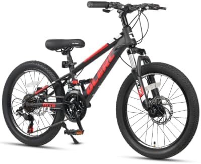 Glerc 20 24 26 Inch Kids Bike, Kids Mountain Bike for Boys and Girls Ages 6+, 21-Speed Skyline Bicycle with Front Suspension and Disc Brakes, Multiple Colors
