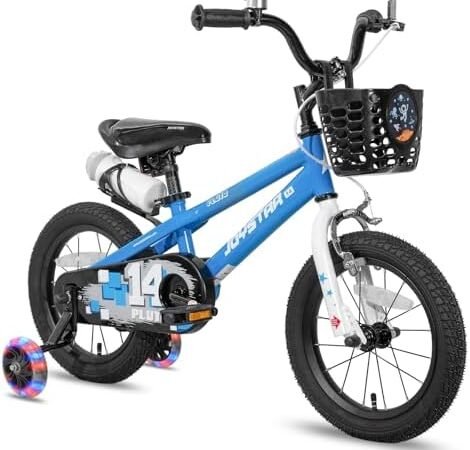 JOYSTAR Pluto 12 14 16 18 20 Inch Kids Bike with Light Up Training Wheels, Kids’ Bicycle for Boys Girls Age 3-12 Years, Children Bikes, Multiple Colors